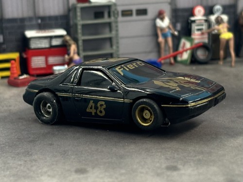 Vintage Tyco Slot Car Fiero Pontiac Black 48 TESTED & RUNS - Picture 5 of 11
