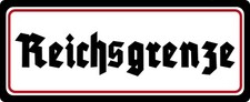 Blechschild 27x10cm gewölbt Reichsgrenze Deko Geschenk Schild