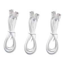Telephone landline Extension Cord Cable with Standard RJ-11 6P4C Plug 3Pack /...