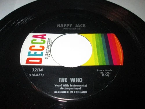 THE WHO HAPPY JACK 45 7" VG+ US DECCA VINYL CLASSIC ROCK