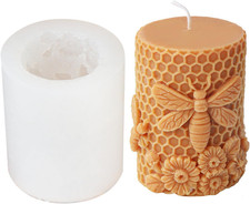 Honeycomb Flower Candle Mold Beehive Silicone Mold for Beeswax Soy Wax DIY