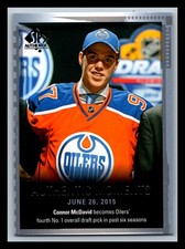 2015-16 UD SP Authentic Moments CONNOR McDAVID #153 Edmonton Oilers RC Rookie
