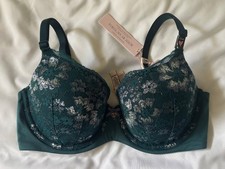 NWT Body by Victoria  s Secret Lightly Lined Demi Bra 32DD Underwire Lace Green