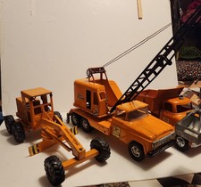 1950's to 1961 Tonka Toys , Clam Shell Mobile Truck, Road Grader + Dump Truck 