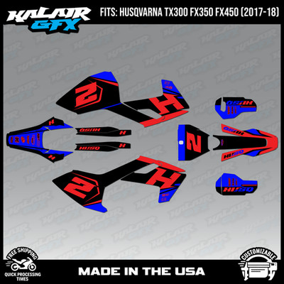 Graphics Kit for Husqvarna TX300 FX350 FX450 (2017-2018) Ace - BLUE-SHIFT