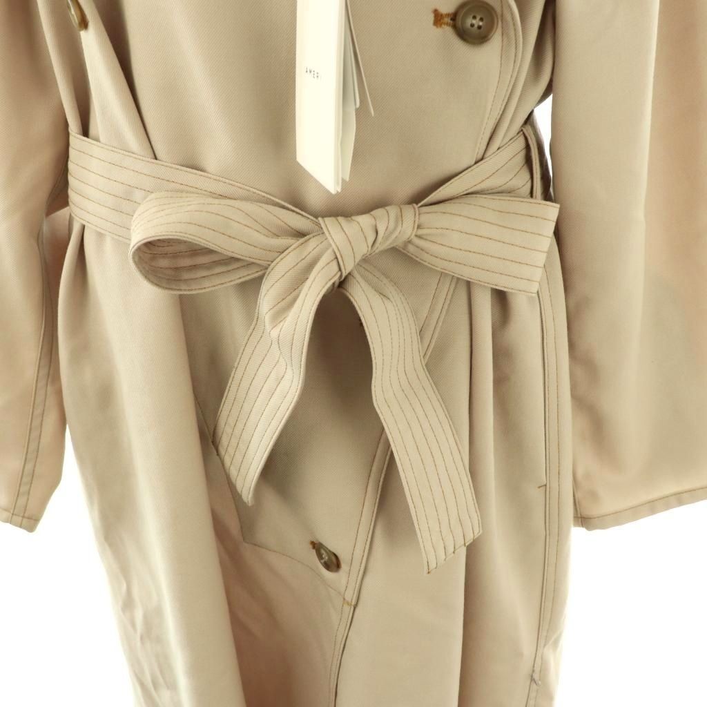 Ameri VINTAGE Wave Front Over Coat Long S Beige U… - image 5
