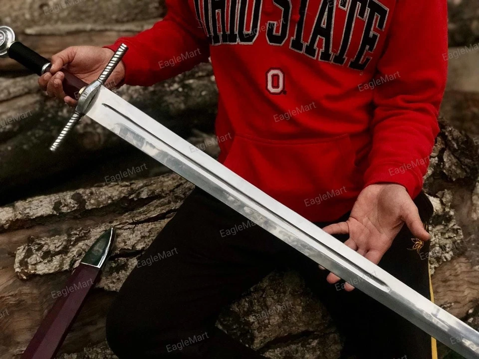 Espada Templaria Guardián de la Fe Hecha a Mano Caballero Medieval Réplica con Decoración de Vaina Foto 3 de 4