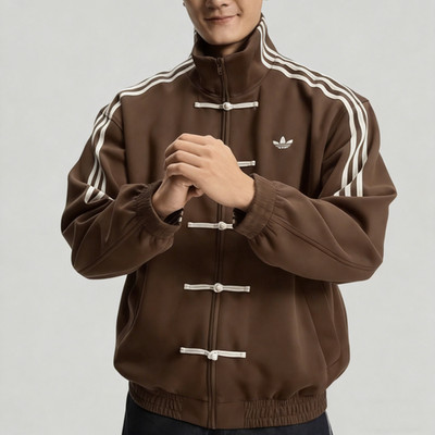 2026 Adidas Originals Ctt Snake Year Limite Chinese Stand Casual Jacket Coffee