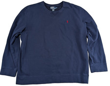Ralph Lauren Vintage Crewneck USA Made Blue Sweater Pullover Men 2XL XXL
