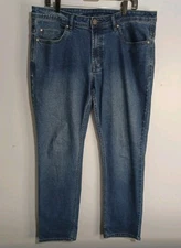 Buffalo David Bitton Jeans Mens 36X32 Blue Jackson Straight Stretch (N14)