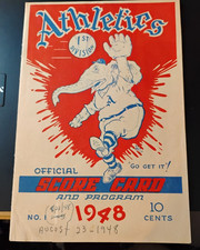 August 23, 1948 New York Yankees  vs. Philadelphia Athletics Program (unscored)