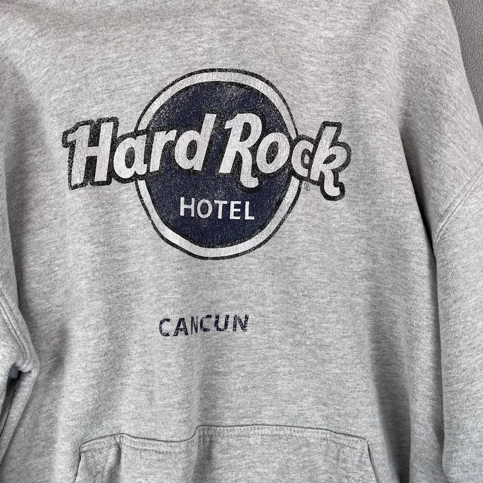Sudadera con Capucha Hard Rock Hotel Para Hombres 2XL Gris Cancún Pullover Sudadera Logo Gráfico Foto 2 de 4