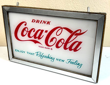 Vintage Vendo Machine 1950s Drink COCA COLA &ldquo;Refreshing&rdquo; Lighted Metal Sign
