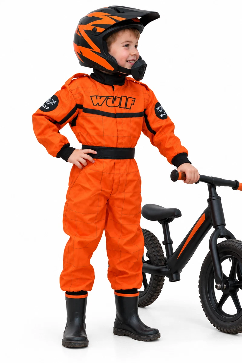 Kids balance bike suit  XXS Age 2-3 orange Wulfsport cycling off road overalls