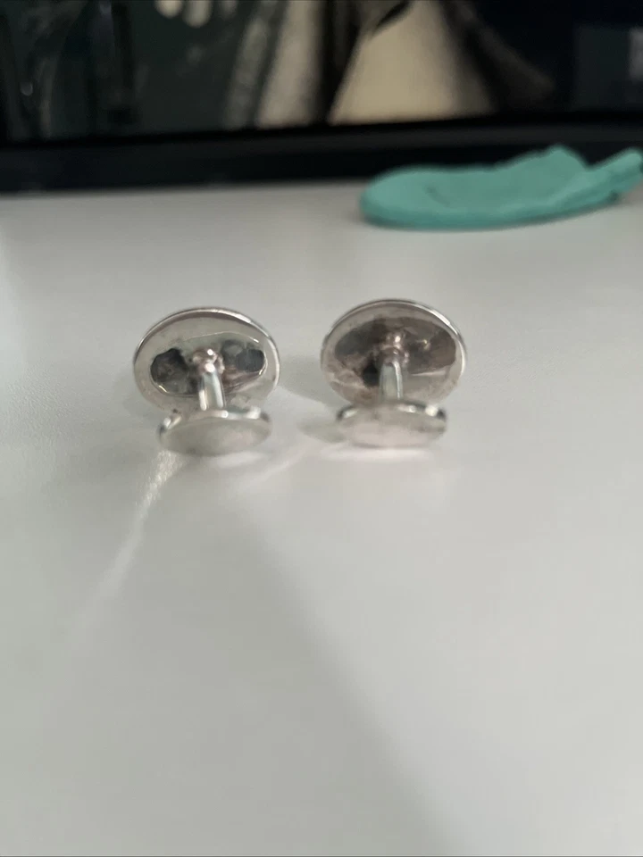 Gemelos ovalados de plata de ley 925 Please Return to Tiffany & Co. New York para hombre Foto 3 de 4