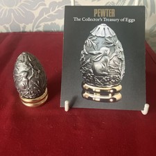 FRANKLIN MINT COLLECTORS TREASURY OF EGGS PEWTER WITH STAND