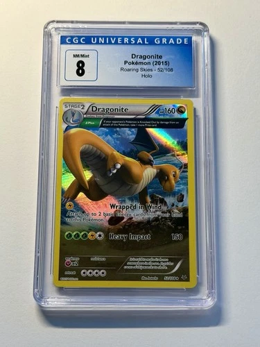 CGC 8 Dragonite Holo Roaring Skies 2015 Pokemon Card #52