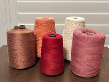 Mixed Lot Cotton Cone Thread 5 Mostly Full for Sewing, Crafts or Needlework Fall