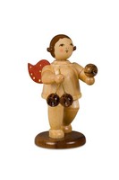 Weihnachtsfigur Engel Natur Ohne Krone Und Braunen Weihnachtskugeln HöHe 6,5Cm