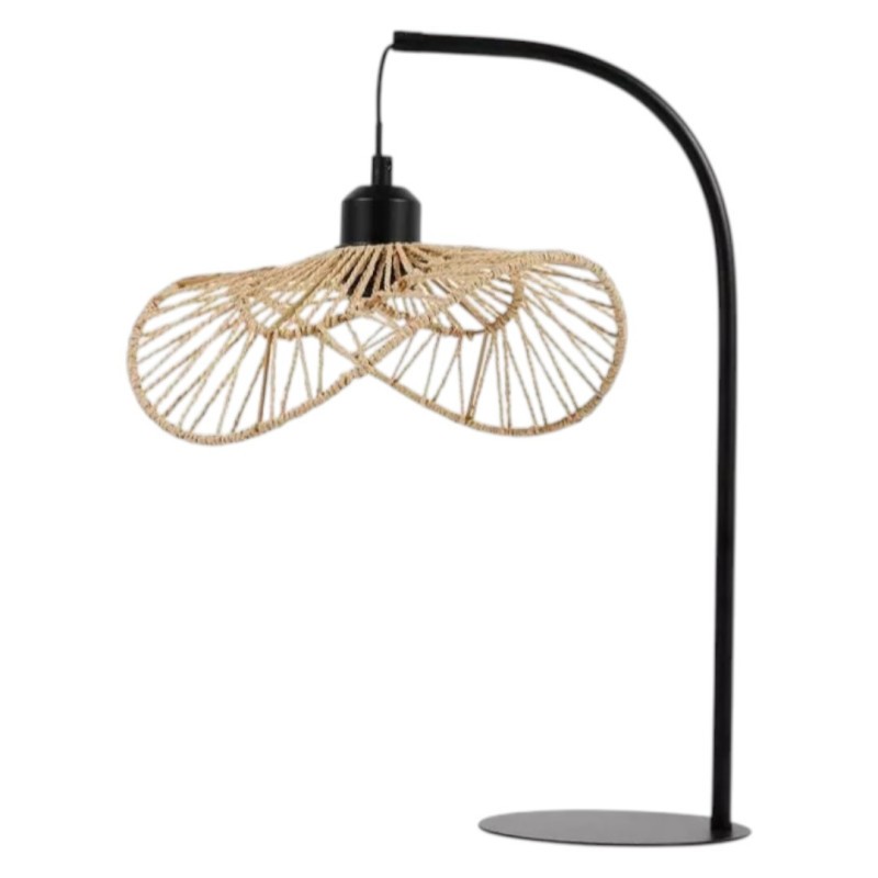 Lampe à poser en corde beige pour illuminer votre table de chevet