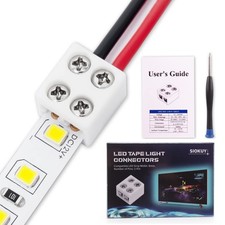 20 PCS 2-Pin 8mm Solderless LED Strip Connectors, Reliable and Easy-to-Instal...