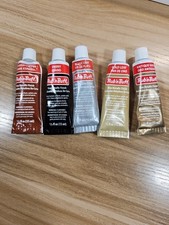 5 Amaco Rub'nBuff Wax Metallic Finish 15ml Tube Set  Gold Silver Leaf Ebony