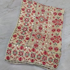 Ethnic Traditional Punjabi Designer Hand Embroidered Bridal Wear Indian Dupatta