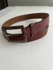Etienne Aigner Brown Genuine Leather Belt Solid Brass Vintage Western Women s S