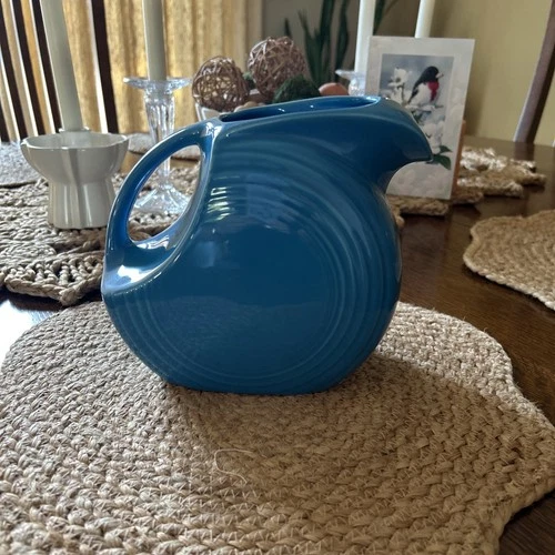 Fiestaware Lapis Blue Water Disc Pitcher Fiesta HLC WV USA Homer Laughlin
