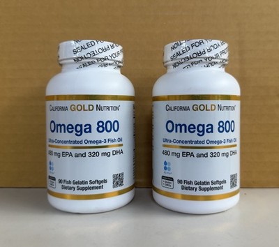 2PACK California Gold Nutrition, Omega 800 Ultra-Concentrated Omega-3 Fish Oil
