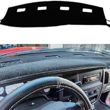 Black Dashboard Cover Dash Cover Mat Compatible with 2002-2005 Ram 1500, 2003-20