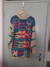 Vintage I.V.Y 80s 90's Geometric Knit Size S Women's Jumper Sweater