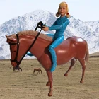 Vtg Marx Johnny West Red Sorrel Pony & Josie West Action Figure Doll Preowned