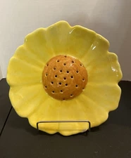 ERNESTINE SALERNO Italy Art Pottery Hand Painted Sunflower Plate 8.25” F.27