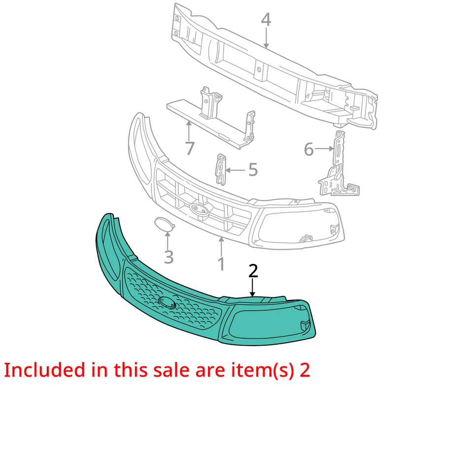 Used Front Center Grille fits: 2003 Ford F150 PICKUP exc. H-D edition and King R Foto 3 de 4