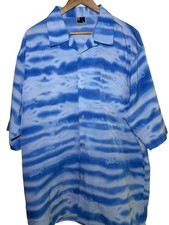 VTG Y2K South Pole Authentic Denim Collection Button Up Shirt Blue XL-2XL AOP