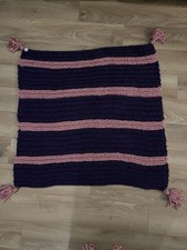 Handmade Super Chunky Knitted Throw / Lap Blanket 90cm X 90cm