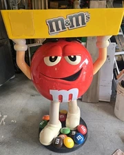 M&M Red Character Candy Store Display W/ Storage & Wheels Pre-owned Pick Up Only