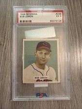 1949 Bowman #238 Bob Lemon RC Rookie Card HOF PSA 5 EX Well Centered. rookie card picture