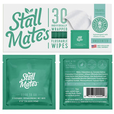 Stall Mates Flushable Wipes - Unscented, Individually Wrapped, 30 Singles