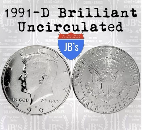 1991-D Kennedy Half Dollar BRILLIANT UNCIRCULATED (BU)