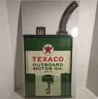 Texaco Outboard Motor Oil Metal Sign Tin Vintage Garage Auto Motor Oil SAE 30
