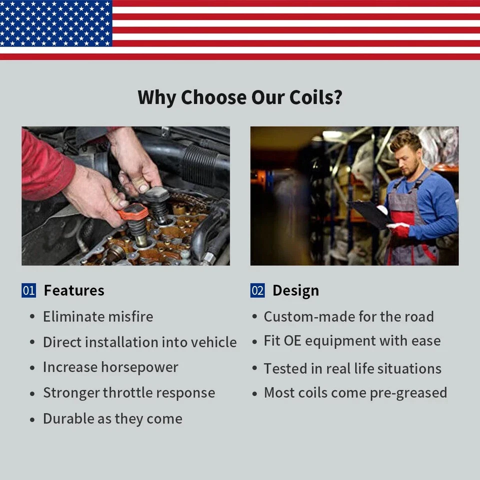 Paquete de 8 paquetes de bobinas DG508 Motorcraft V8 4,6 L 5,45 L 6,8 L F150 F250 F550 Crown Foto 4 de 4