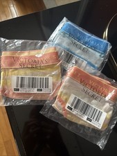 Lot 3- Victoria Secret Cotton Stretch Panties Hipster Wide Band Logo Sz M