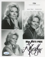 Patti Page "Tennessee Waltz" Singer AUTOGRAPH Signed 8x10 Photo B ACOA