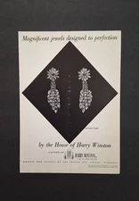 Vintage Mid-Century Harry Winston Jewelry - Diamond Earrings - 1951-1952 AD LOT