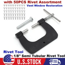 Rivet Tool For 1/8" SEMITUBULAR RIVETS Fixt Dies - Vent Window Restoration Kit