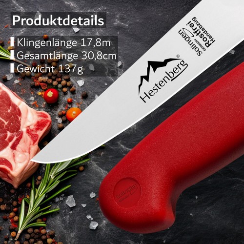 HESTENBERG Solingen Germany Stechmesser in Rot, Metzgermesser, Fleischmesser - Bild 16 von 54