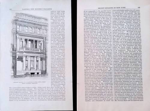 New Buildings New York Vanderbilt Mansion Orig 1883 Artikel Harper's 21 Seiten - Bild 2 von 10