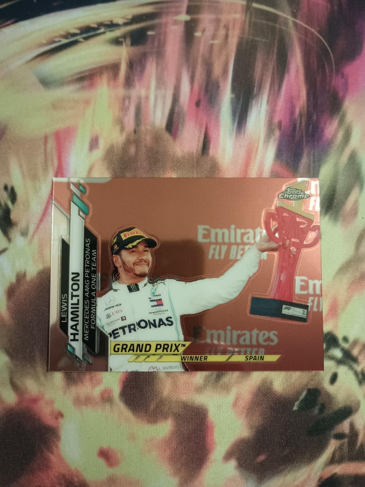 2020 LEWIS HAMILTON TOPPS CHROME F1 #137 SPAIN GRAND PRIX WINNER CARD